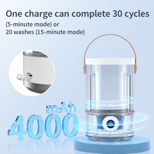 Asa Vea Portable Mini Washing Machine – Compact Small Washer for Underwear, Socks, Baby Clothes – Rechargeable Travel Washing Machine with 5/15 Min Modes, Type-C Charging by Asa Vea - Image 5