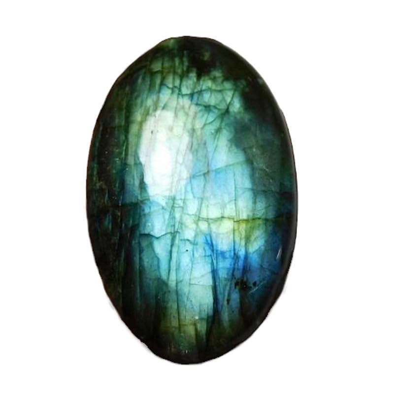 Labradorite naturelle 34x22mm cabochon plat pour réussir vos sertissages de bijoux