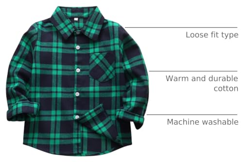 Image of OCHENTA Men's & Boys Flannel Shirts Button Down Long Sleeve Plaid Shirt Family Matching Outfits