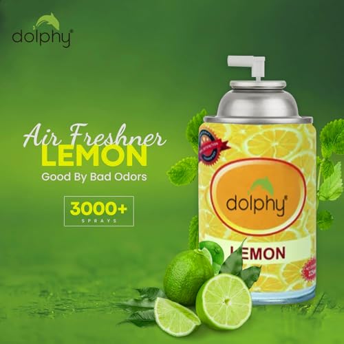 Image of Dolphy Automatic Air Freshener Refill, Room and Bathroom Freshener Spray Refill Perfume Dispenser - (Lemon - 300ml)