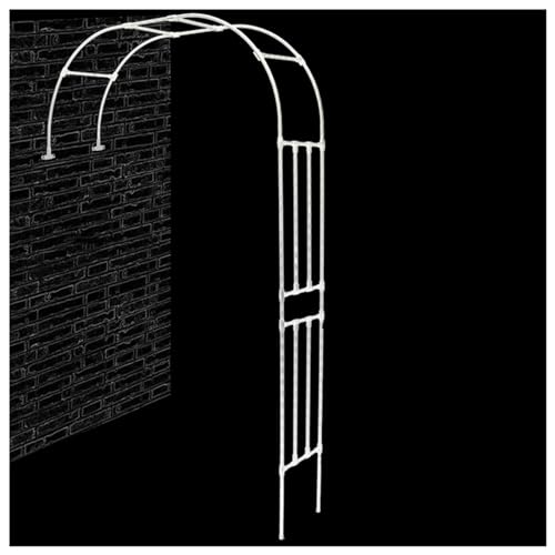 Arco de rosas grande y resistente de 280 x 240 cm, de metal, resistente a la intemperie, para enrejado de boda, ideal para plantas trepadoras de rosas, color blanco
