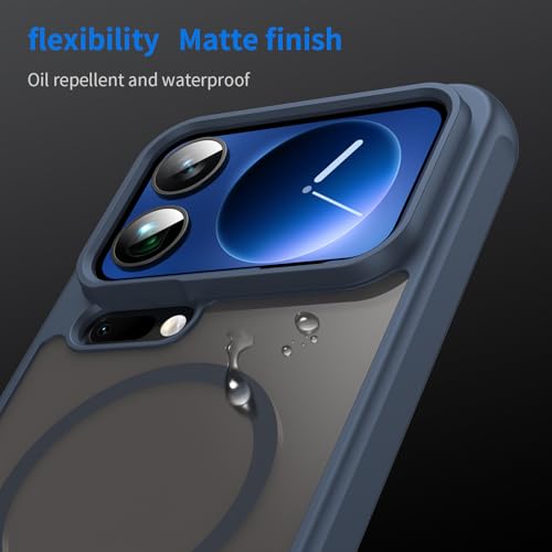 Image of Compatible with Xiaomi 17 Pro Max Case Cover,Compatible with MagSafe,Anti-Fall,Compatible with Xiaomi 17 Pro Max 5G 2509FPN0BC Cell Protective Phone Case Blue