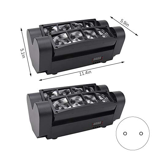 TOPQSC Party Spider Moving Light DJ podiumlamp, 8 LED 4-in-1 RGBW-geluid en 7/13CH DMX-bediening, discolicht voor feestjes, DJ-shows, disco's, bars, clubs, concertverlichting (1 stuk) - Image 7