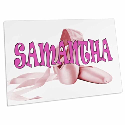 3dRose Samantha. Zapatillas de ballet rosa, Desk Pad