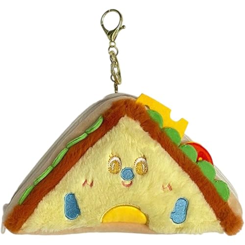 Cartoon Coin Purse Plush Sandwich Coin Purse,Coin Pouch Coin Bag Wallet Key Holder Sandwiches Keychain Bag Pendant for Womsn, Girl