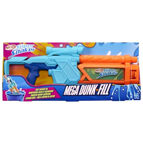 Nerf Super Soaker Mega Dunk-Fill Wasserblaster, extra großer Tank mit 1050 ml Füllvermögen, einfach zu befüllen, Outdoorspielzeug für Jungen und Mädchen ab 6 Jahren, Sonstige