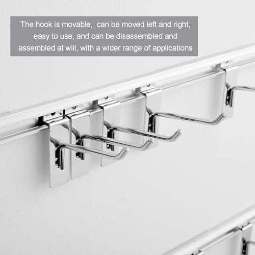 Slatwall Panels with 10 Hooks for Wall-Mounted Storage Ideal for Kitchen Garage Workshop & Retail Display - 120CM Pegboard Rack for Socks & Craft Tools - Image 4