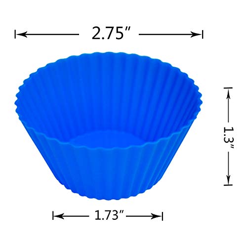 24 Pack Silicone Baking Cups Reusable Muffin Liners Non-Stick Cup Cake Molds Set Cupcake Silicone Liner Standard Size Silicone Cupcake Holder Reusable Cupcake Liners Christmas Gift (8 Rainbow Colors) by TTSAM - Image 6