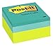 Post-it Notes Cube, America's #1 Favorite Sticky Note, 3 in x 3 in, Green Wave, 400 Sheets/Cube (2054-PP)