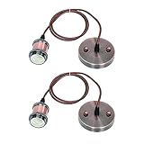 Vintage Pendelleuchte: E27 Edison Retro-Hängeleuchte für jede E27 Edison-Birne oder LED-Deko-Glühbirne mit E27-Gewinde. Carapace-Material ist Kupfer, in einem Keramikmaterial, geflochtenem Draht,Kabeklänge: 1M