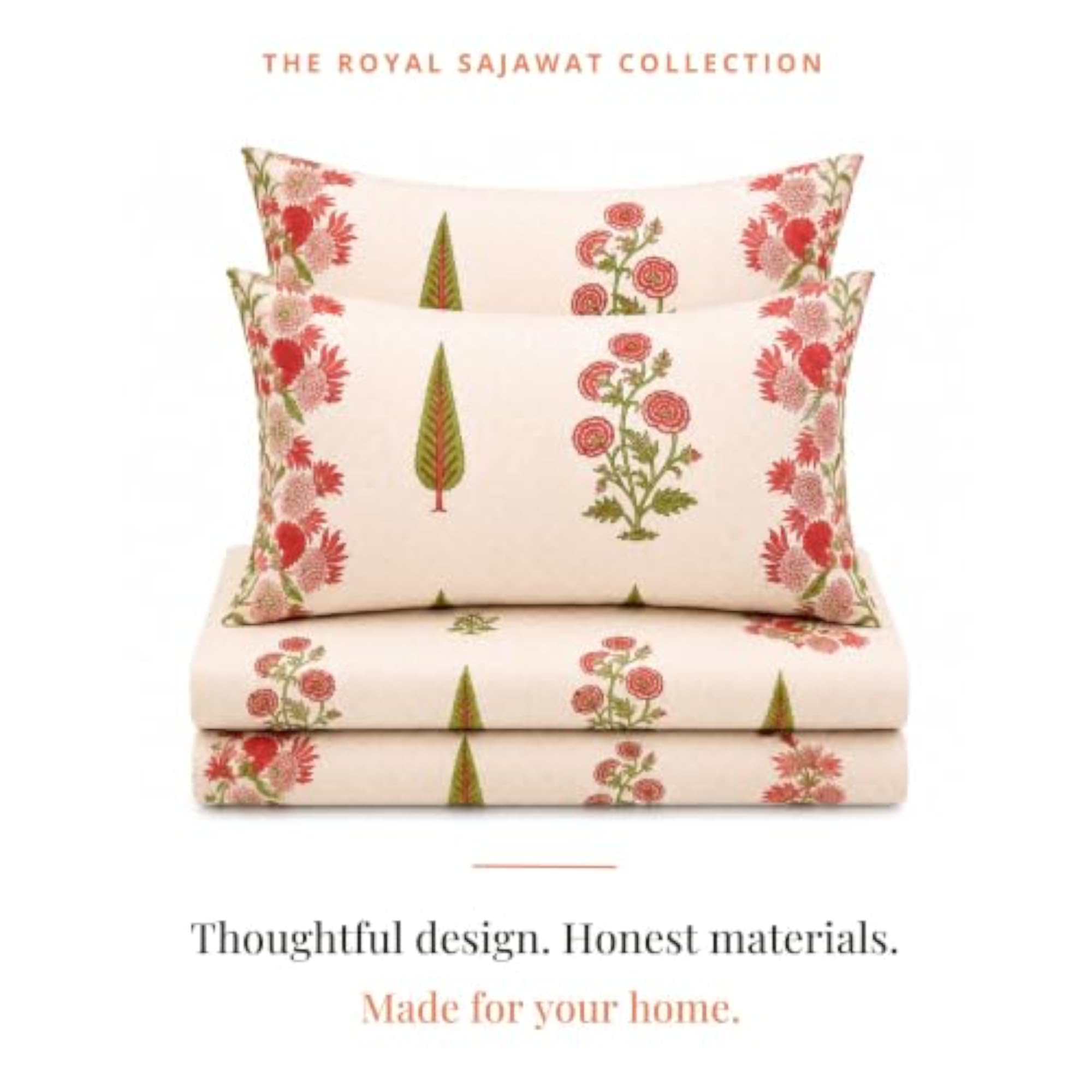 Floral Print Bedsheet for Double Bed King Size