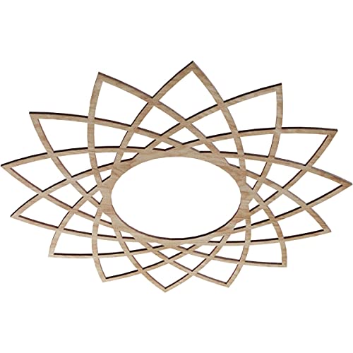 Image of Ekena Millwork 30 inchOD x 11 1 /2 inchID x 3 /8 inchT Eleanor Wood Fretwork Pierced Ceiling Medallion, Red Oak