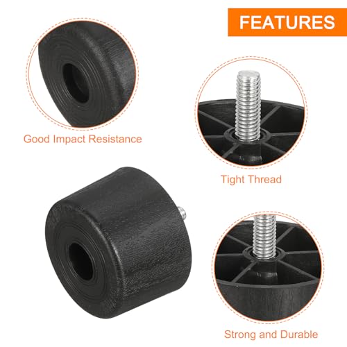 Patas cónicas de plástico negro sourcing map para renovar sofás y camas con estilo 5