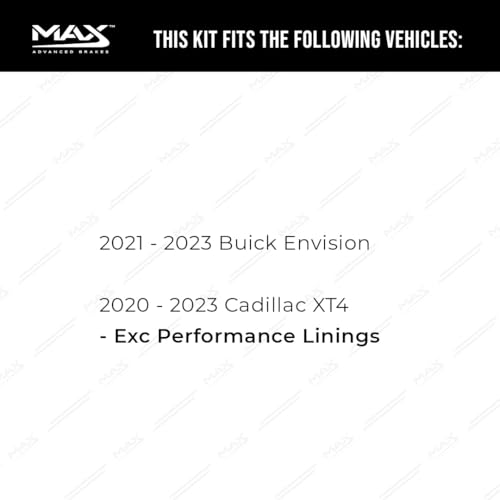 Image of Max Advanced Brakes Front & Rear Brake Kit Compatible With 2020-2022 2023 Cadillac XT4 Compatible With Buick Envision Replacement Geomet Coated OE Disc Brake Rotors and Ceramic Brake Pads