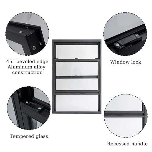 Ventanas correderas de aluminio 45x63 cm con cierre seguridad 8