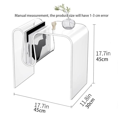 Acrylic Sofa Side Table Transparent End Table Clear Acrylic Accent Tables Bedside Tables for Living Room Balcony Space Saver(Clear) - Image 3