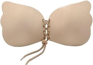 Braces - Women Invisible Bra Seamless Chest Stickers Front Strapless Push Up Bra Size C- 1 Piece Beige - By Rana Store