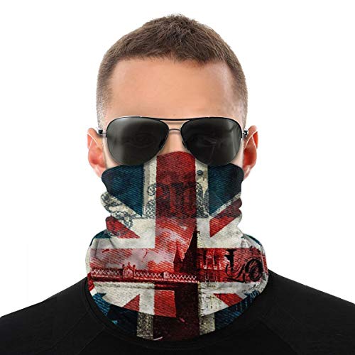 Preisvergleich Produktbild nonebrand Unisex-Kopftuch, Motiv: britische Flagge, multifunktional, nahtlos, weiß, Einheitsgröße