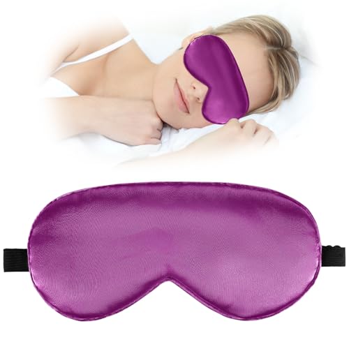 Schlafmaske Schlafaugenmaske für Männer Und Frauen Augenmaske Zum Schlafen Lichtblockierend Weich Atmungsaktiv Schlafaugenmaske Mit Verstellbarem Gummiband für Yoga Reisen Nickerchen (Lila) Schlafmaske Schlafaugenmaske für Männer Und Frauen Augenmaske Zum Schlafen Lichtblockierend Weich Atmungsaktiv Schlafaugenmaske Mit Verstellbarem Gummiband für Yoga Reisen Nickerchen (Lila)