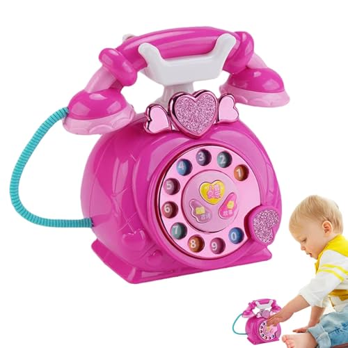 Juguete de teléfono con Cable: teléfono Fijo Infantil con Cable, Juego de imitación | Juguete Educativo para niños pequeños, Desarrollo de Habilidades de comunicación, Girl Girl Gift