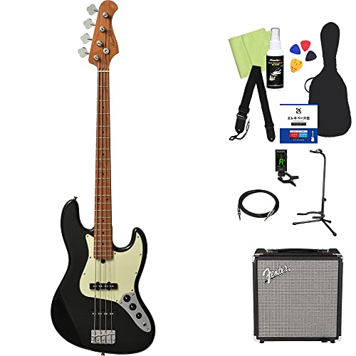 Bacchus BJB-1-RSM/M ベース 初心者12点セット 【Fenderアンプ付】 BLK ジャズベースタイプ ローステッドメイプルネック バッカス