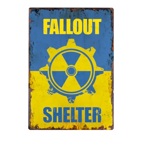 Flinelife Fallout Shelter Sign, 8x12, Garage Decor, Man Cave Sign, Video Game Room Decor