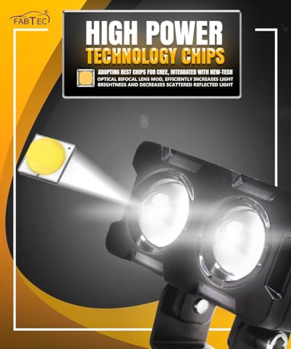 Image of Super High Bright Mini Fog Light ? Dual Lens Projector Light for Motorcycles, Bikes, and Cars, White & Yellow Colors (Pack of 1 with Switch)