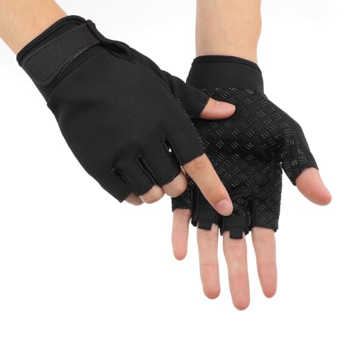 DOPENSPI Rutschfest Fingerlose Handschuhe,Fitness-Handschuhe für Herren und Damen Halbfinger-Workout Atmungsaktiv Fingerhandschuhe für Fotografie, Autofahren,Sport,Outdoor Aktivitäten