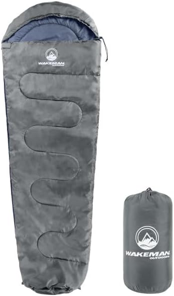 Mummy Sleeping Bag – Adult Cold Weather Sleeping Bag Rated to 25°F – Waterproof with Drawstring Hood – Camping Equipment by Wakeman Outdoors Mummy Sleeping Bag – Adult Cold Weather Sleeping Bag Rated to 25°F – Waterproof with Drawstring Hood – Camping Equipment by Wakeman Outdoors