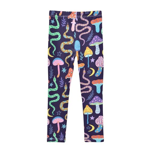 ZZKKO Girls Leggings Snakes and Magic Mushrooms Toddler Girls Clothes Leggings for Girls Toddler Girls Leggings 3-4T2