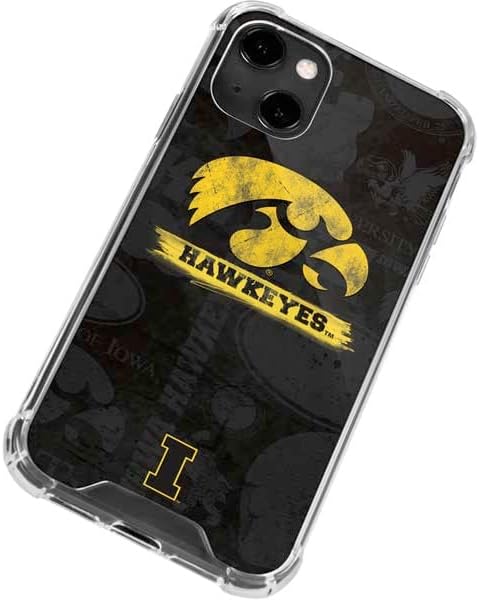 Skinit Clear Phone Case Compatible with iPhone 14 - Officially Licensed University of Iowa Hawkeyes Distressed Logo Design