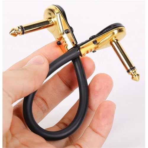 Cable de pedal efecto guitarra plano de 6.35 mm en ángulo recto para pedaleras 4