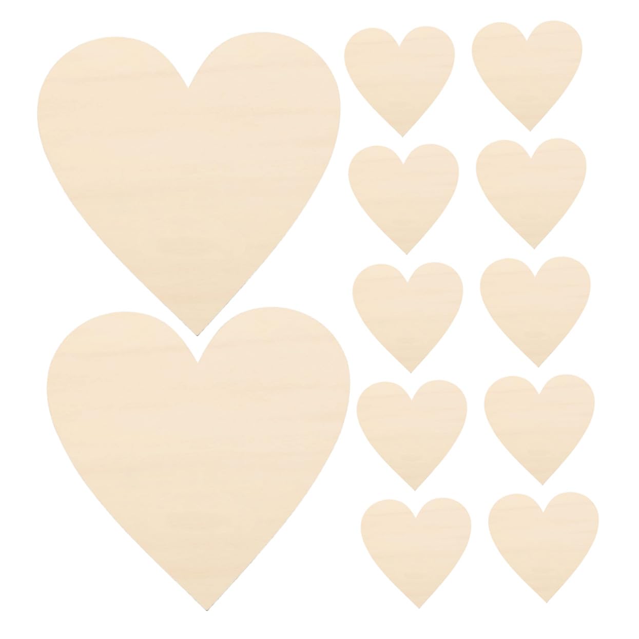 Ipetboom Uso Versátil Beige en Forma de Corazón 30 Piezas de Madera en Acción de Gracias para Manualidades DIY Adecuado para Proyectos Creativos y Decoración de Hogar