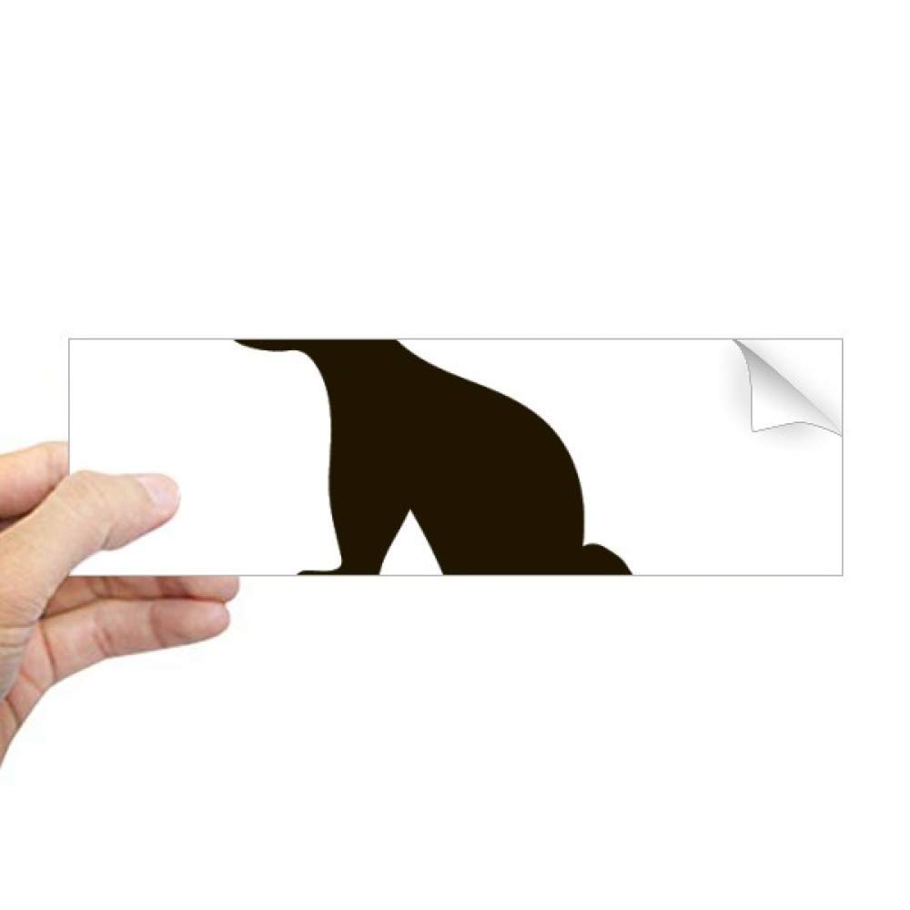 Autocollant rectangulaire noir au motif animal mignon pour vitre