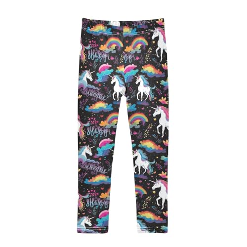 Girls' Leggings Unicorn Rainbow Kids Yoga Tights Pants 1 Pack 20849443
