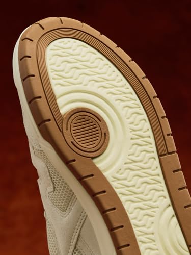 Image of The Souled Store UBZ NXT: Off White Men and Boys Low Top Sneakers Premium Suede Trainer Breathable Mesh Cushioned Midsole Gum Sole Lace Up Closure Lightweight Streetwear