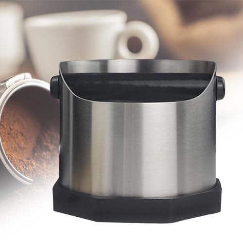 Caja de posos de café para cafetera espresso en acero inoxidable plata 7