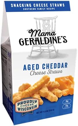 Mama Geraldine's Cheese Straws, Aged Cheddar, 4.5 Ounce, 12 Pack