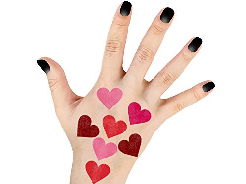 Heart Temporary Tattoos in Shades of Red - Halloween Costume Accessories - Queen of Hearts Costume