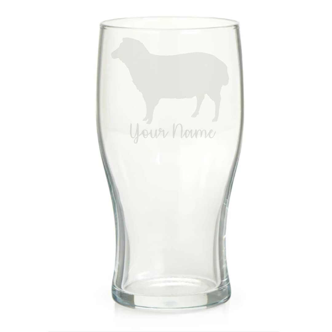 Personalised Sheep Engraved Pint Glass, Gift for Women, Gift for Men