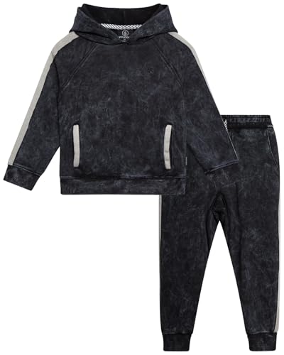 Image of Volcom Infant Toddler Baby Boys Joggers Set - 2 Piece Fleece Pullover Hoodie and Jogger Pants Activewear Set (Sizes: 12M-7)