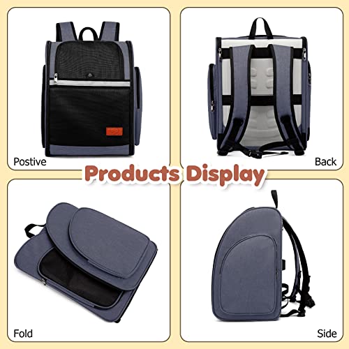 Hellomamma Cat Carrier Backpacks, Small Dog Puppy Large Cat Carrying Backpack Up To 24Lbs, Ventilated Design, Safety Straps, Buckle Support, Collapsible For Travel Hiking, Outdoor Use #TOP3
