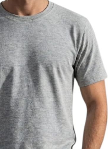 Image of FARMAN Men's Cotton T-Shirt, Regular Fit, Half Sleeve, Grey