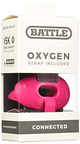 Battle Oxygen Lip Protector Mouthguard With Connected Strap – Football And Sports Mouth Guard – Maximum Oxygen Supply – Mouthpiece Fits With Or Without Braces – Impact Shield Covers Lips And Teeth, Pink, One Size #TOP30