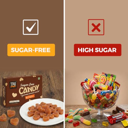 Image of TruSnax SugarFree Hard Candies | Rich Coffee Flavour Candy | Diabetic and Keto Friendly Toffee | No Added Sugar | 300g(50 * 6)