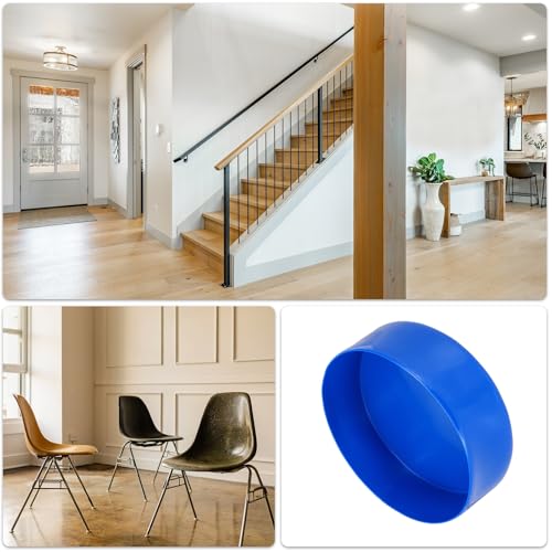 Image of uxcell 2pcs Rubber End Caps 150mm(6 Inch) ID Vinyl Round Tube Bolt Cap Cover Screw Thread Protectors Blue, 50mm Height