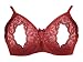 Empire Intimates Lace Peek-a-Boo Bra Open Cup Bare Breasts Nipples - Red - 38