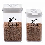 Hundefutter & Katzenfutter Aufbewahrungsbox 2er Set – Luftdichter Futterbehälter Kunststoff BPA-frei – Leckerli Dose für Hund & Katze – Vorratsdose Transparent für Snacks Trockenfutter Haustier