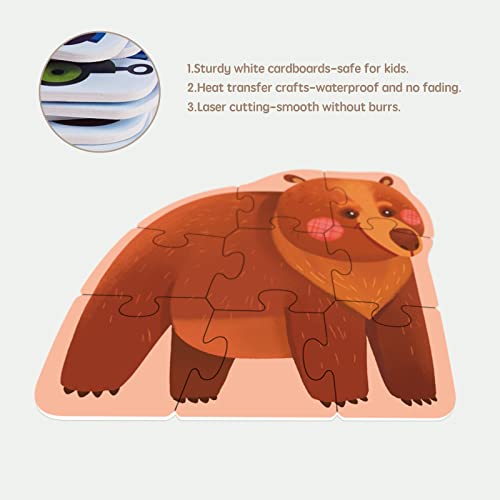 Image of TOI 6 Packs Large Piece Toddler Jigsaw Puzzles for Kids Ages 2-4 - Animal | My First Puzzle, Animal Shaped Floor Puzzles for Beginner, Preschool Learning Game, Educational Activity for Boys Girls Gift
