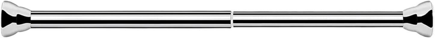 Spring Tension Rods Non-Slip Spring Tension Curtain Rod 50 To 80 CM Expandable No Drilling Bath Closet Hanging Pole ﻿(Silver 50-80cm)